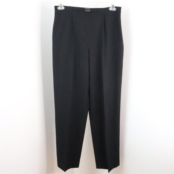 Liz Claiborne Women's 12 Woolmark Black Straight Leg High Waist Dress Pants - Picture 1 of 7